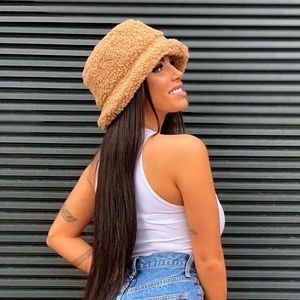 Teddy bear bucket hat-Nude